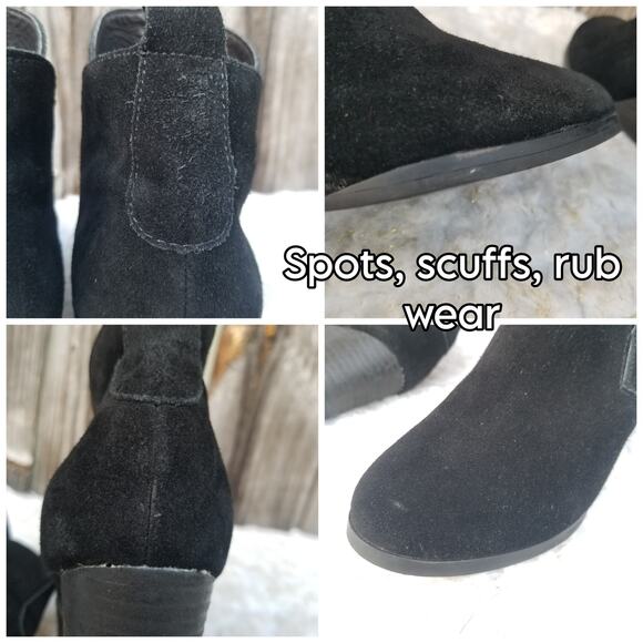 Black Wedge Bootie Size 8.5 Sole Society Brigitte Suede Leather Ankle Boots - Picture 8 of 13